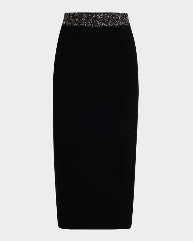 Jane Embellished Knit Midi Skirt